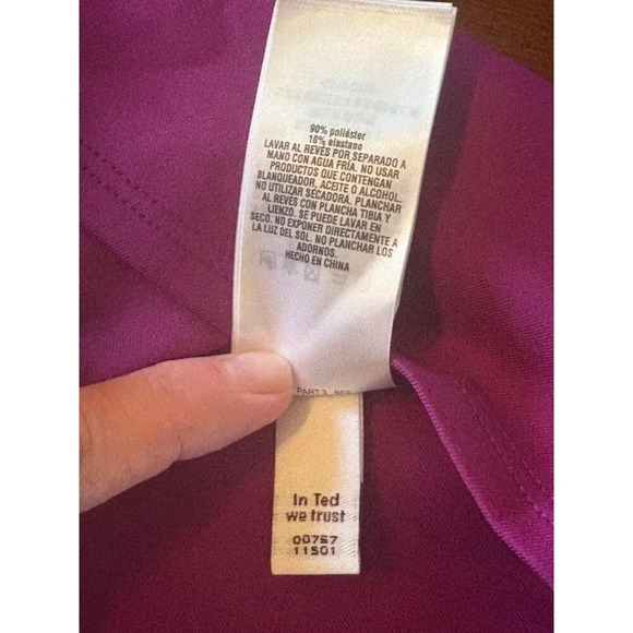 Ted Baker J’Adore Y2K Jewelled Neckline Purple Fit & Flare Dress TB0 US Size 2 - Picture 14 of 14